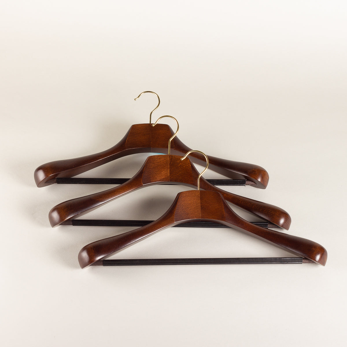 The Shoe Care Shop Suit and jacket hanger deluxe set of 3 - walnut