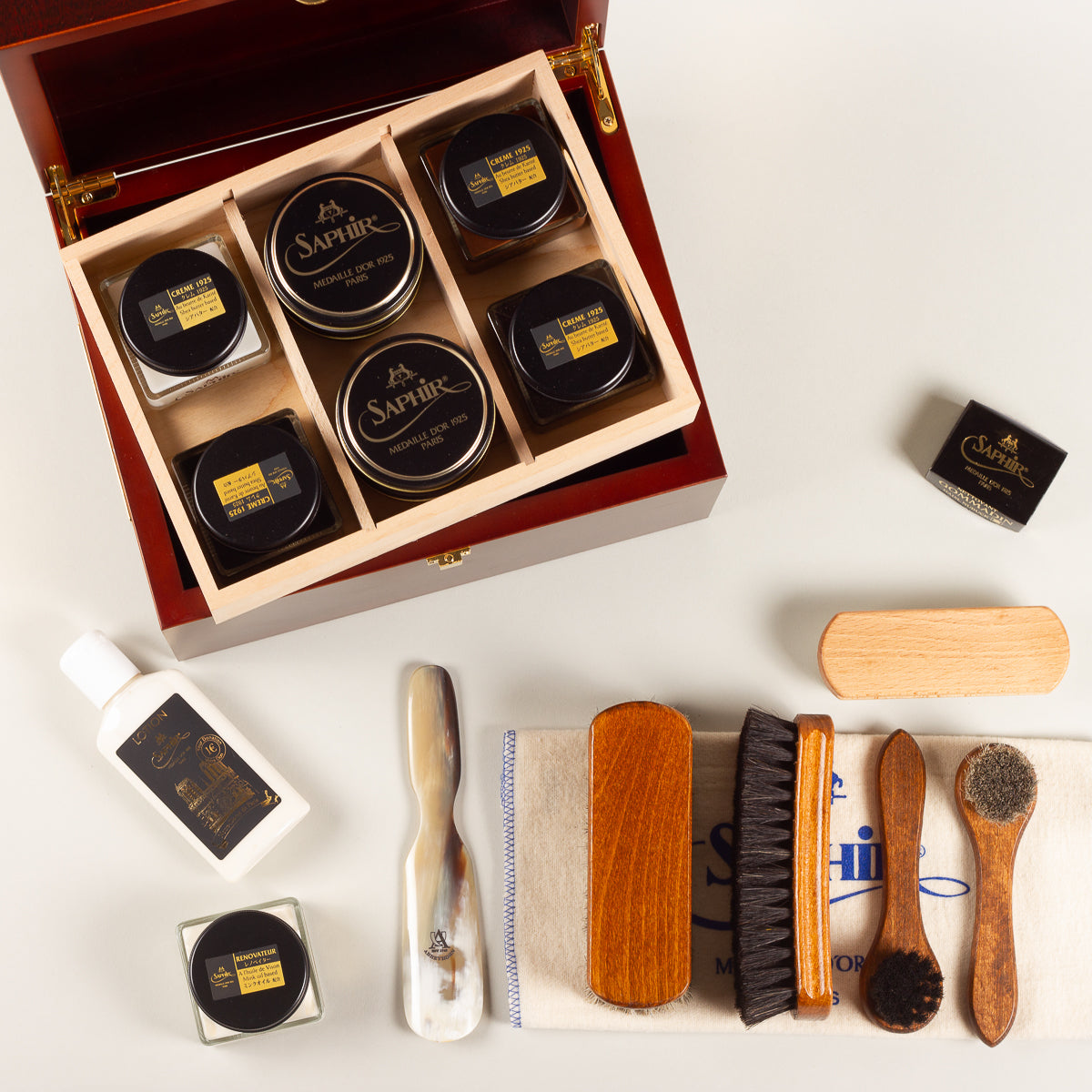 小物 ochairo Saphir Médaille d'Or Shoe care valet Saphir Deluxe+ - cherrywood