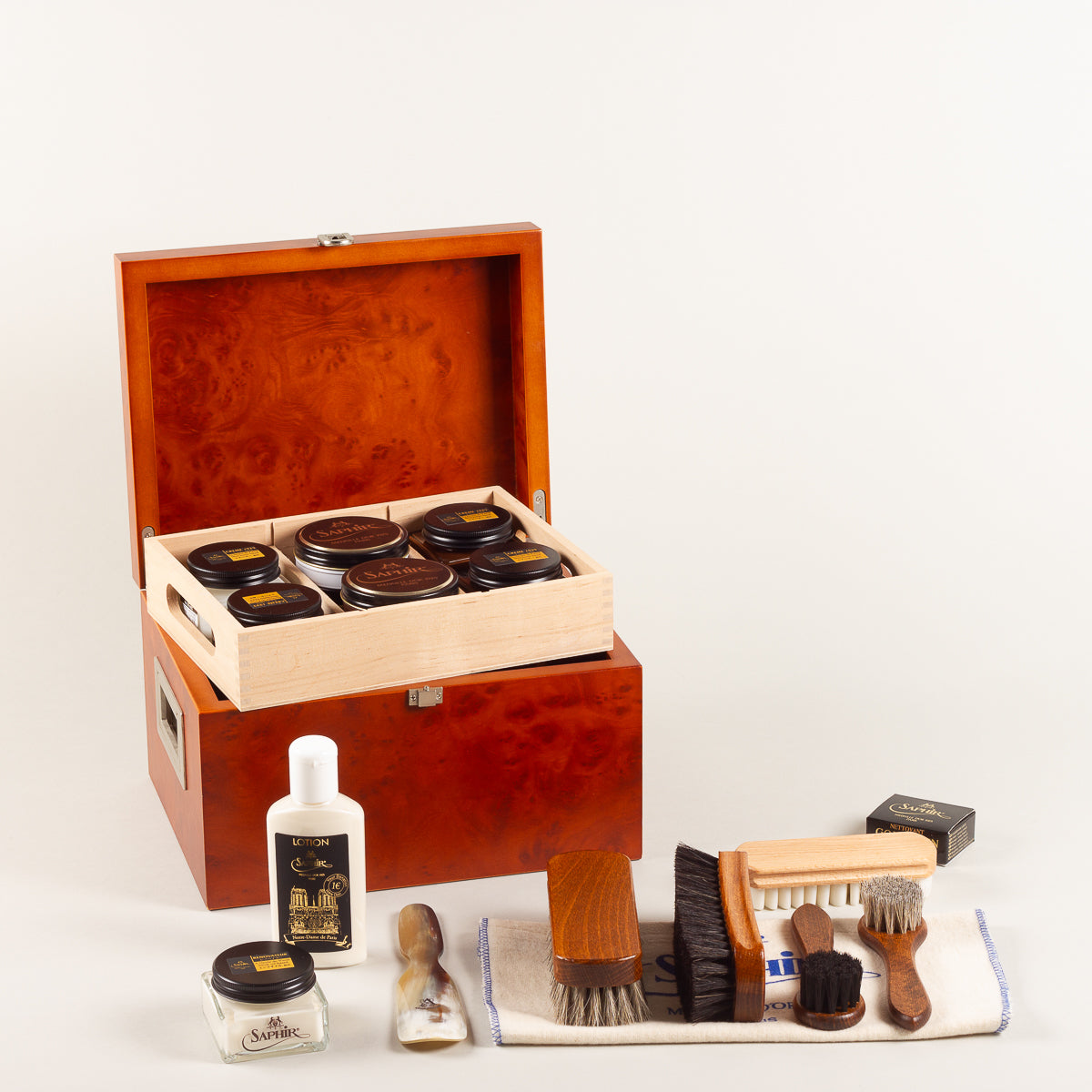 DR. SOIÉ セット Saphir Médaille d'Or Shoe care valet Saphir Deluxe+ - walnut