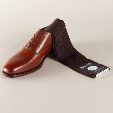 Pantherella Danvers socks rib - dark brown