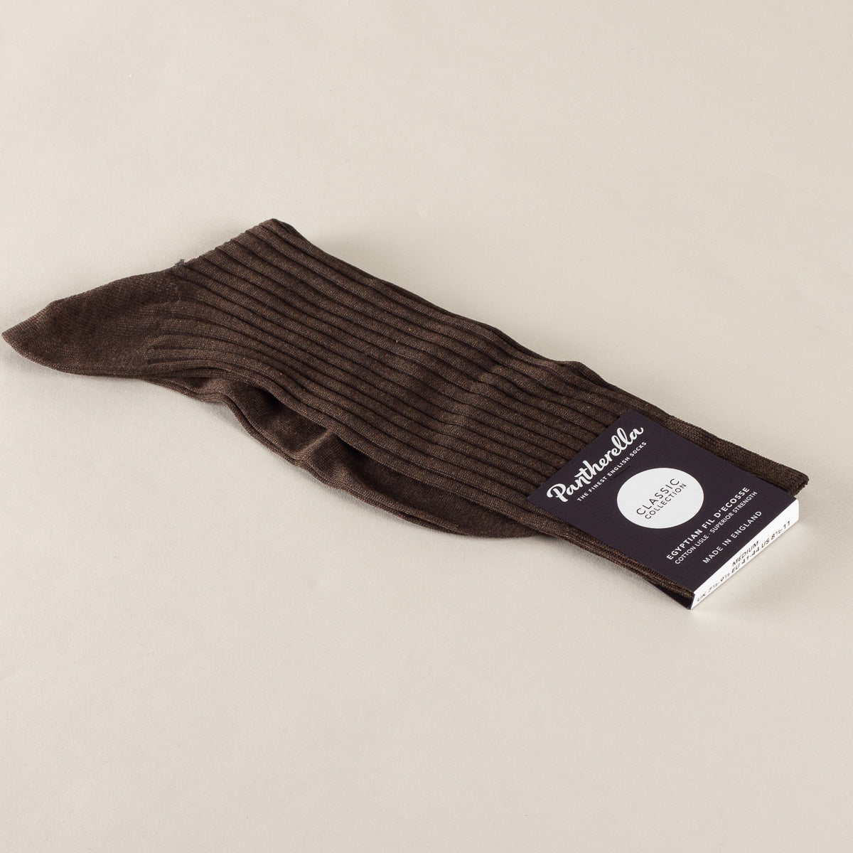 Pantherella Danvers socks rib - dark brown