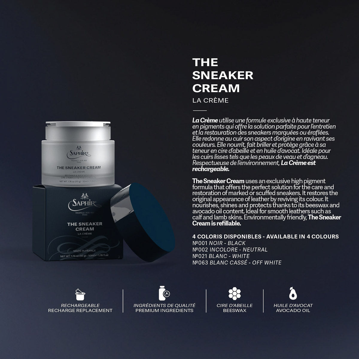 Saphir Médaille d'Or The sneaker cream information sheet