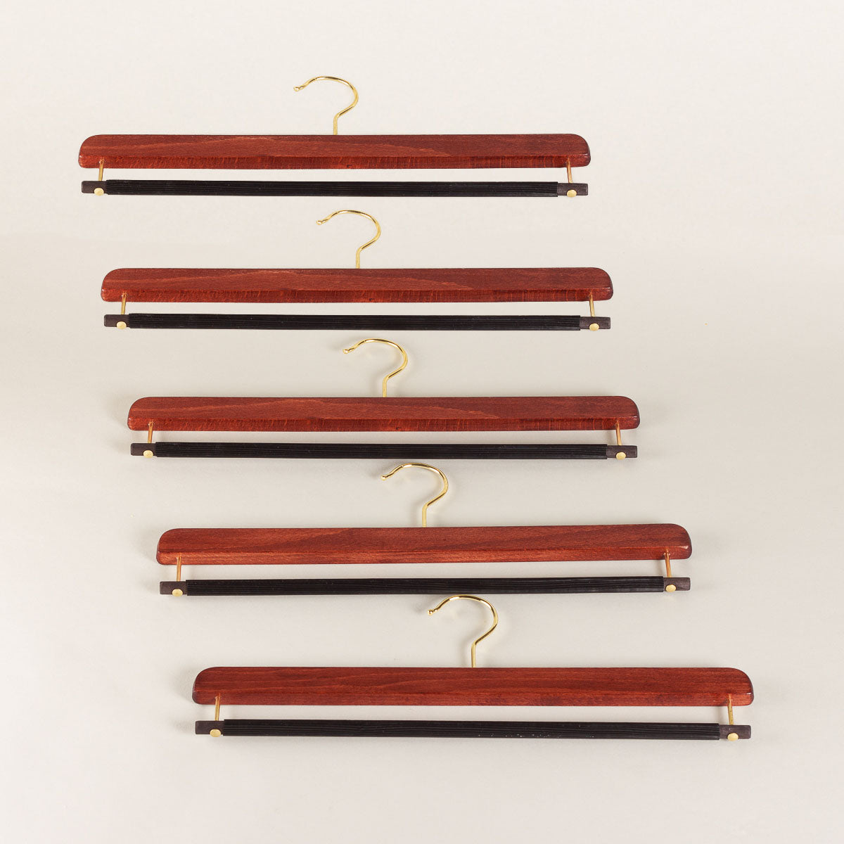 Trouser bar hanger - mahogany set of 5