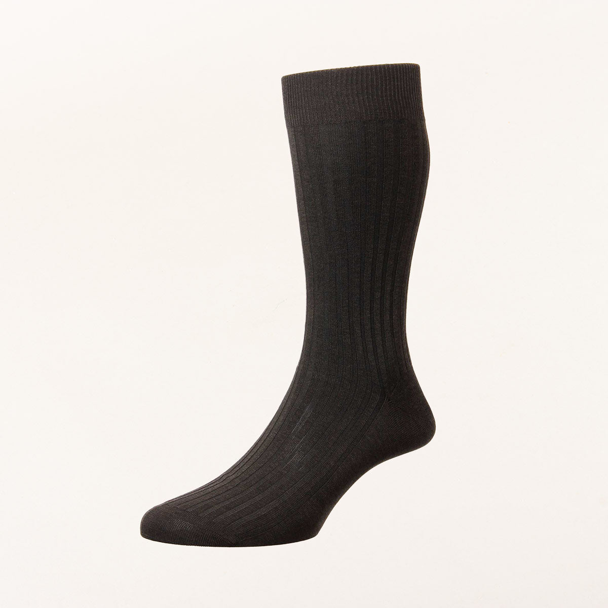 Pantherella Danvers socks rib - dark brown