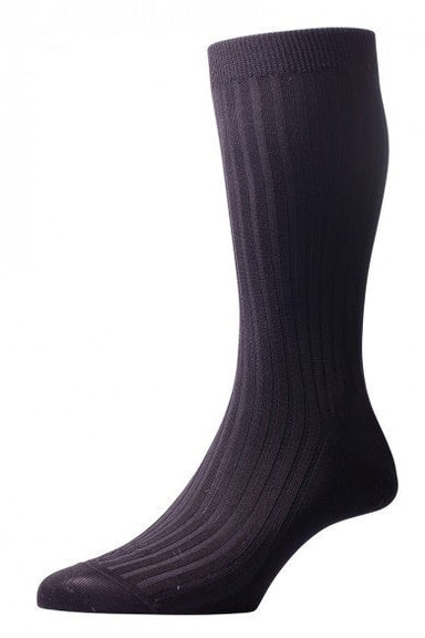 Pantherella Danvers socks rib - dark grey