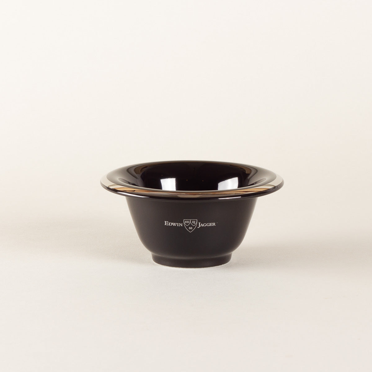 Edwin Jagger Porcelain shaving bowl with silver rim - black