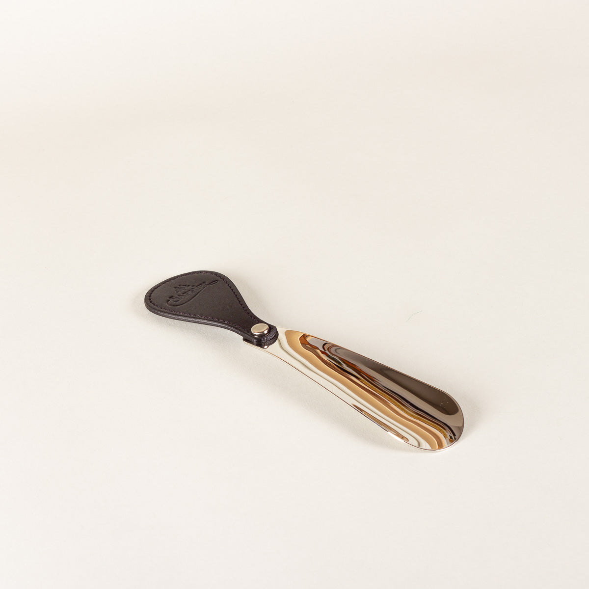 La Cordonnerie Anglaise Black leather and metal shoe horn