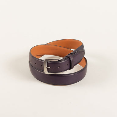 Profuomo Leather belt - navy polished
