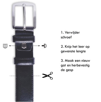 Profuomo Leather belt - navy polished