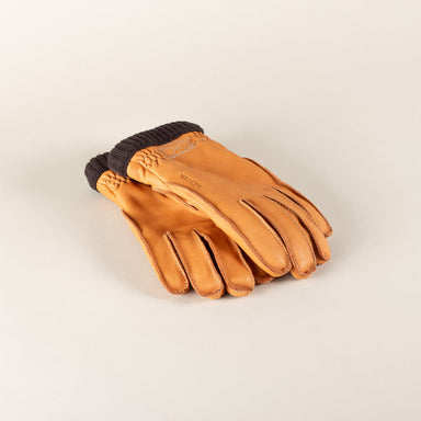 HESTRA Deerskin Primaloft Rib leather gloves - cork