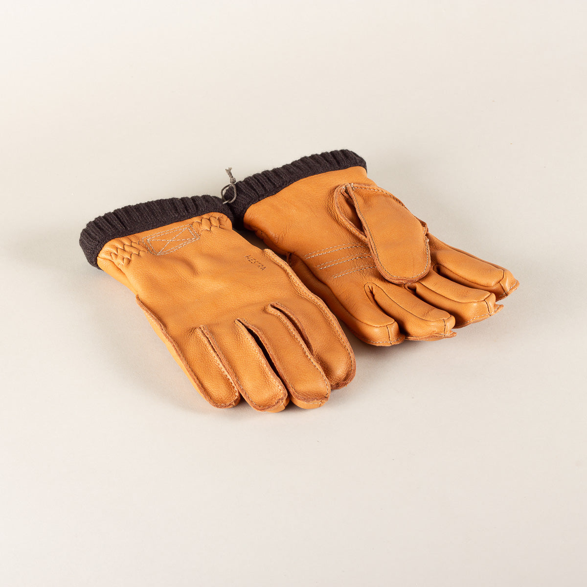 HESTRA Deerskin Primaloft Rib leather gloves - cork